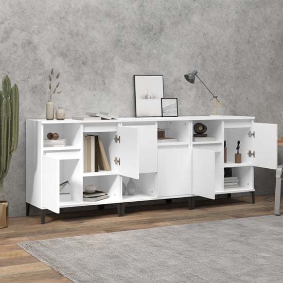 Coimbra Wooden Sideboard With 6 Doors In White_2