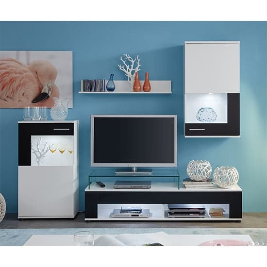 Cojack LED Living Room Furniture Set In White And Black_1