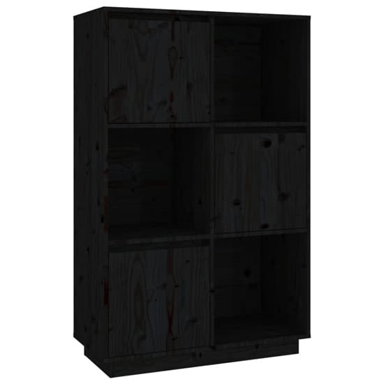 Colix Pine Wood Storage Cabinet With 3 Doors In Black_3