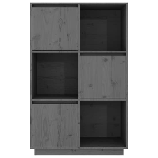 Colix Pine Wood Storage Cabinet With 3 Doors In Grey_4
