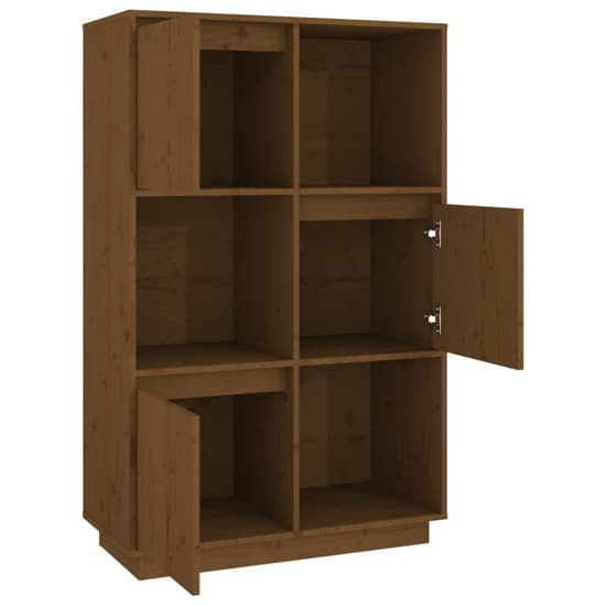 Colix Pine Wood Storage Cabinet With 3 Doors In Honey Brown_5