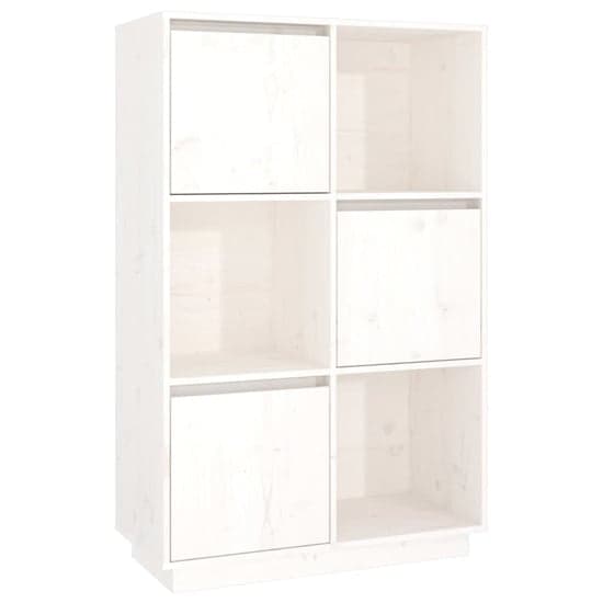 Colix Pine Wood Storage Cabinet With 3 Doors In White_3