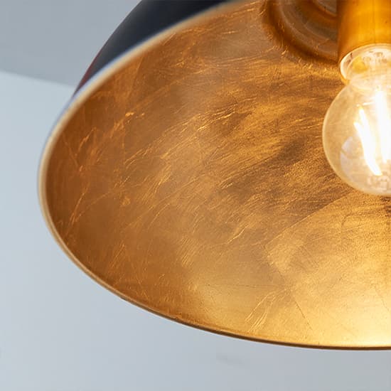 Colman Ceiling Pendant Light In Matt Black And Gold Leaf_3