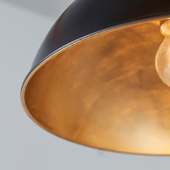 Colman Ceiling Pendant Light In Matt Black And Gold Leaf_4