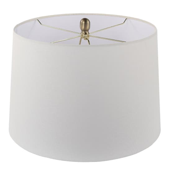 Cologne White Linen Shade Table Lamp With Antique Brass Metal Base_5