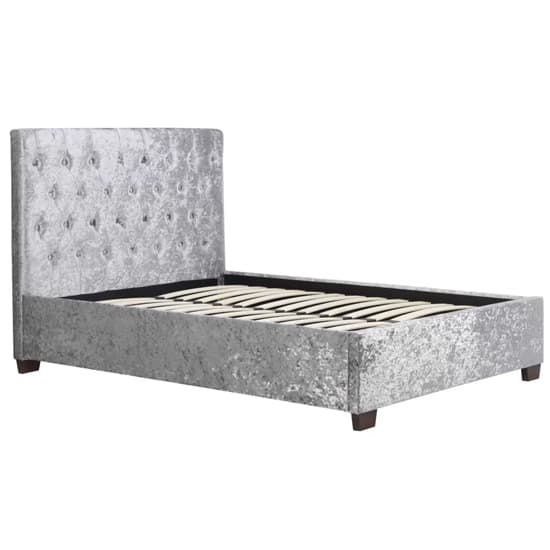 Colognes Fabric Double Bed In Steel Crushed Velvet_3