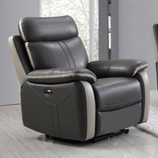 Colon Electric Leather 1 Seater Sofa In Dual Tone Dark Grey_1