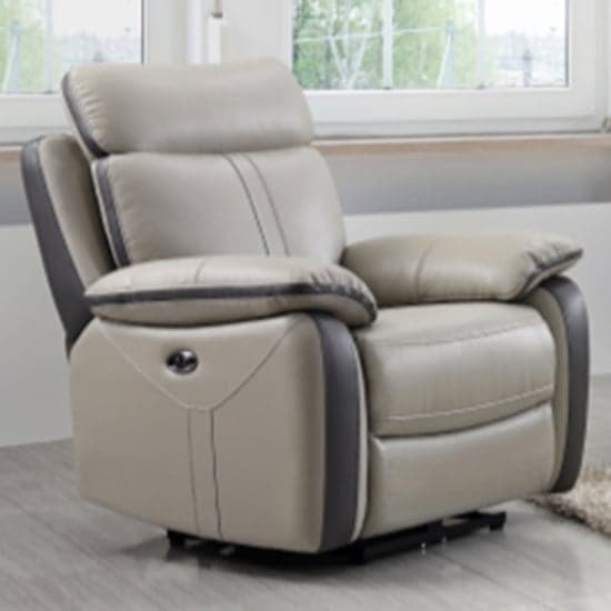 Colon Electric Leather 1 Seater Sofa In Dual Tone Light Grey_1