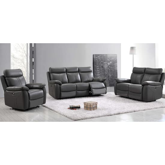 Colon Electric Leather Recliner 1 Seater Sofa In Dark Grey_2
