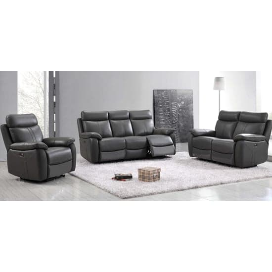 Colon Electric Leather Recliner 3+2 Sofa Set In Dark Grey_2