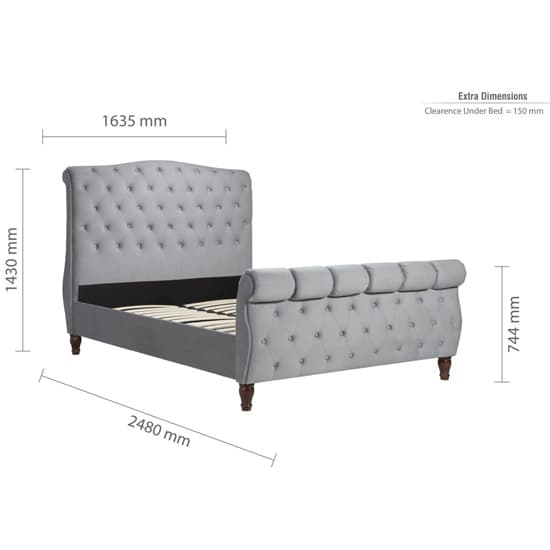 Colora Fabric King Size Bed In Grey_7