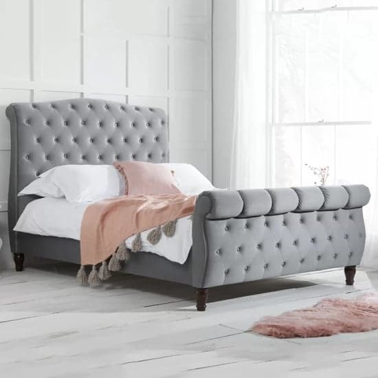 Colora Fabric King Size Bed In Grey_1