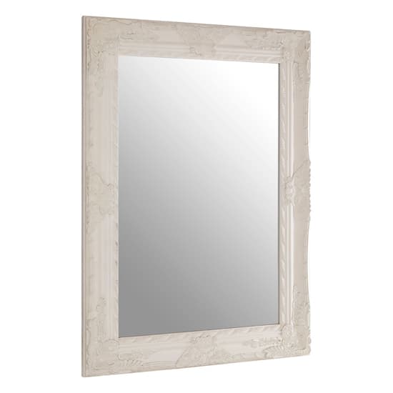 Comato Rectangular Wall Bedroom Mirror In Muted White Frame_1