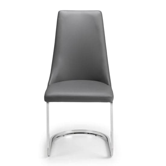 Caishen Grey Faux Leather Cantilever Dining Chair In Pair_2