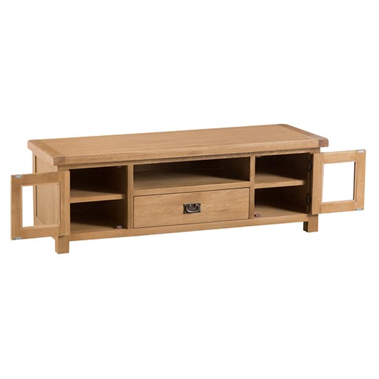 Concan Wooden 2 Doors And 1 Drawer TV Stand In Medium Oak_2