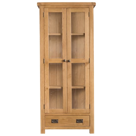 Concan Wooden 2 Doors Display Cabinet In Medium Oak_3