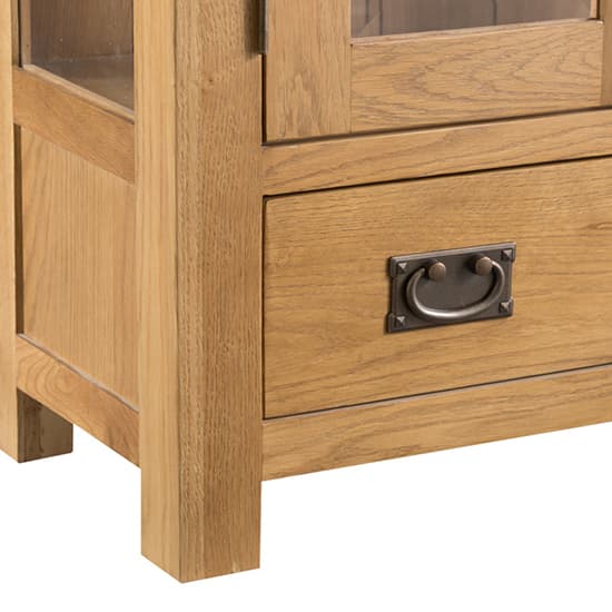 Concan Wooden 2 Doors Display Cabinet In Medium Oak_4