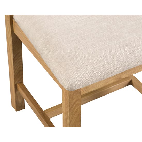 Concan Medium Oak Cross Back Fabric Seat Dining Chairs In Pair_5