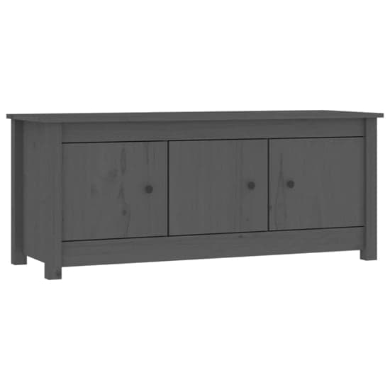 Concord Pinewood Shoe Storage Bench With 3 Doors In Grey_3
