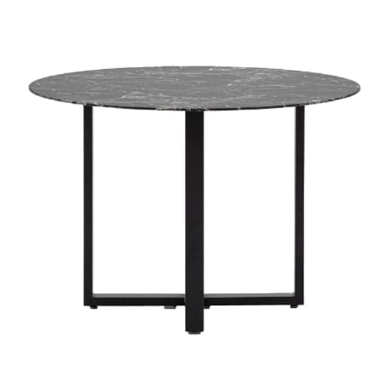 Conoly Round Glass Dining Table In Black Marble Effect_3