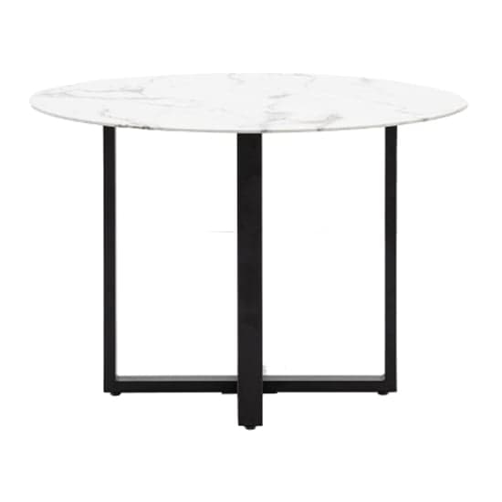 Conoly Round Glass Dining Table In White Marble Effect_3