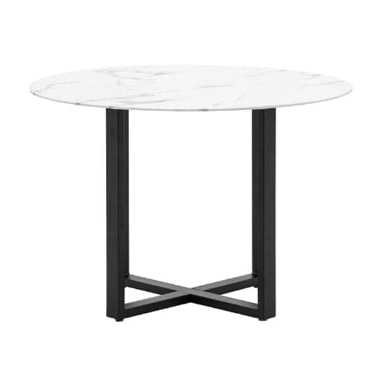 Conoly Round Glass Dining Table In White Marble Effect_4