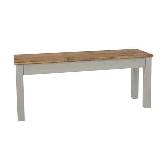 Consett Linea Small Wooden Dining Bench In Grey_1
