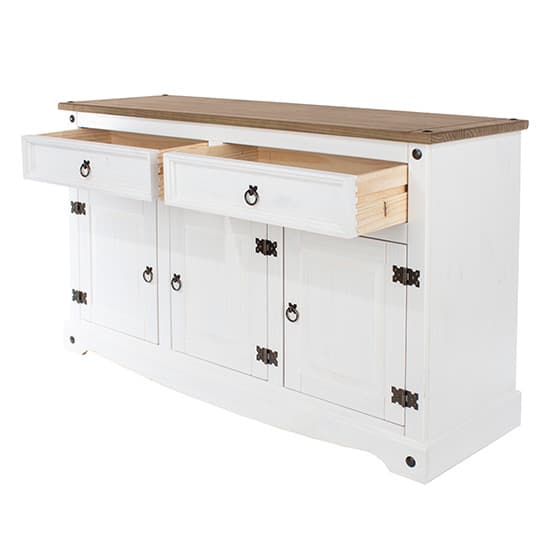 Consett Wooden Sideboard 3 Doors 2 Drawers In White Furniture in Fashion
