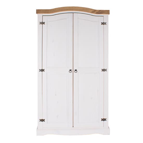 Consett Wooden Wardrobe With 2 Doors In White_3