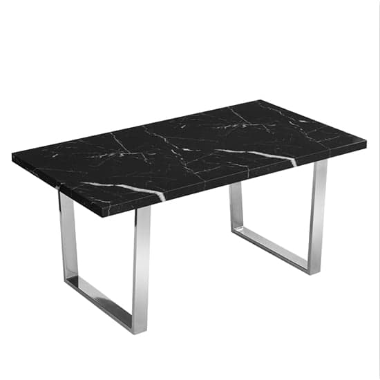 Constable Black High Gloss Dining Table In Milano Marble Effect_3