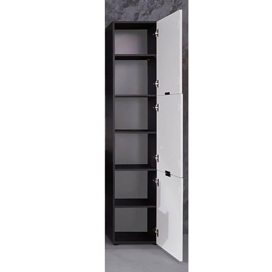 Coone Bathroom Storage Unit In White High Gloss And Graphite_2