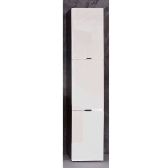 Coone Bathroom Storage Unit In White High Gloss And Graphite_1