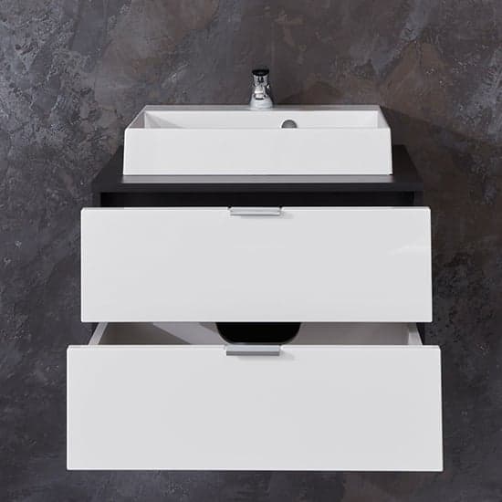 Coone Vanity Unit With Basin In White High Gloss And Graphite_2