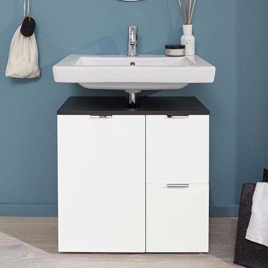 Coone Vanity Unit In Graphite And White High Gloss_2