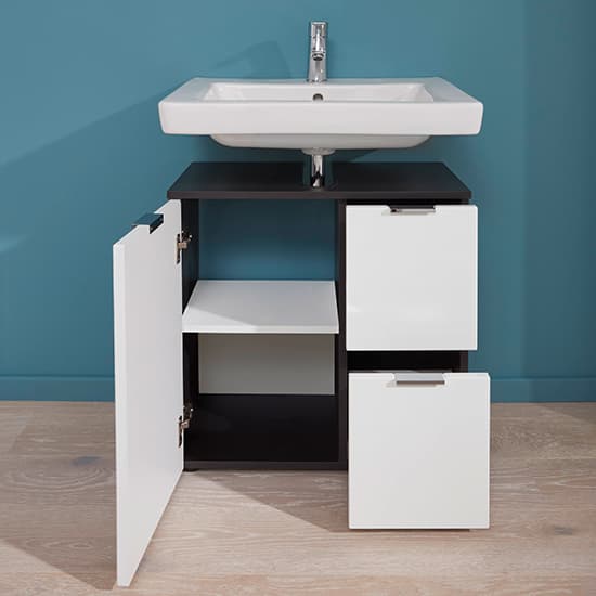 Coone Vanity Unit In Graphite And White High Gloss_3