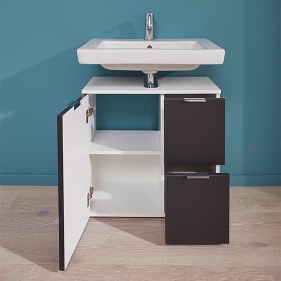 Coone Vanity Unit In White High Gloss And Graphite_3