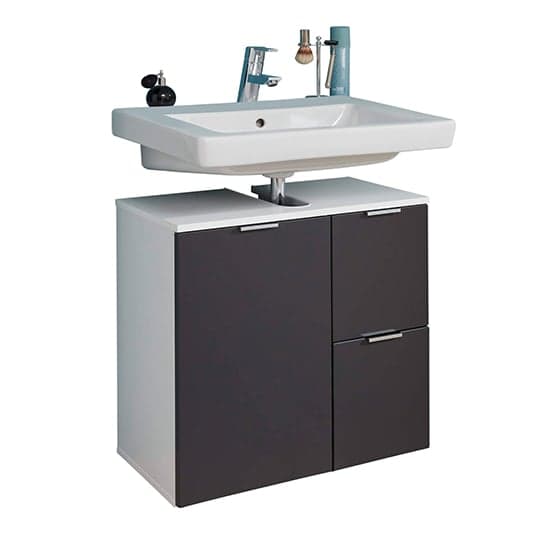 Coone Vanity Unit In White High Gloss And Graphite_4