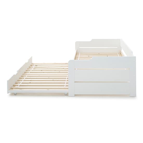 Copella Wooden Single Guest Day Bed With Trundle In White_8