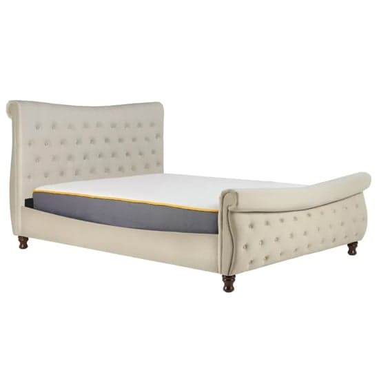 Copen Fabric King Size Bed In Warm Stone_2
