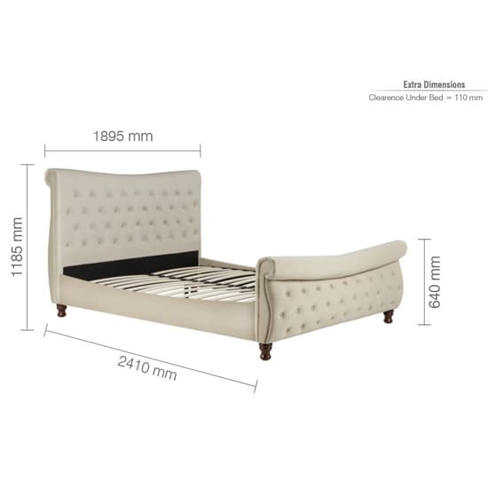 Copen Fabric Super King Size Bed In Warm Stone_7