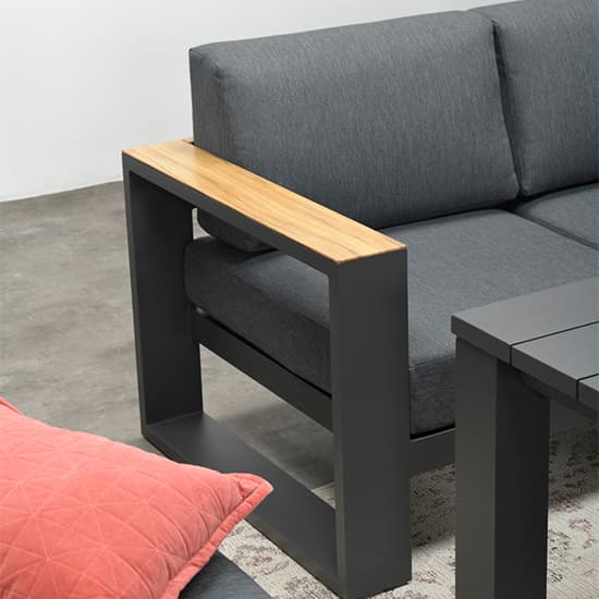 Cora Corner Sofa And Ottoman In Dark Grey With Charcoal Frame_4