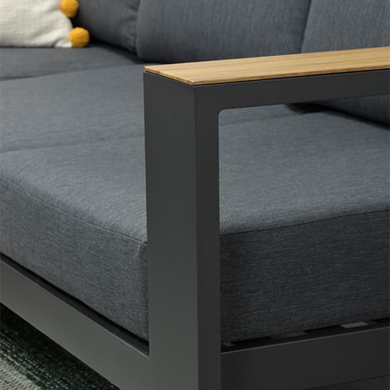 Cora Corner Sofa And Ottoman In Dark Grey With Charcoal Frame_6