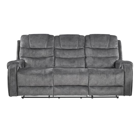 Cora Velvet Recliner 3 Seater Sofa In Dark Grey_3