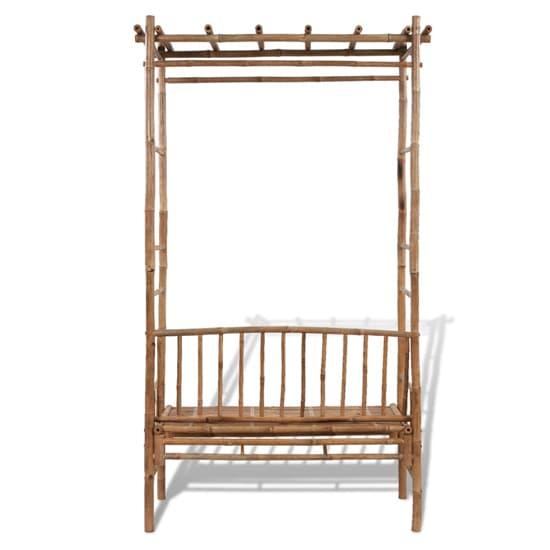 Cora Wooden Garden Bamboo Bench With Pergola In Natural_3