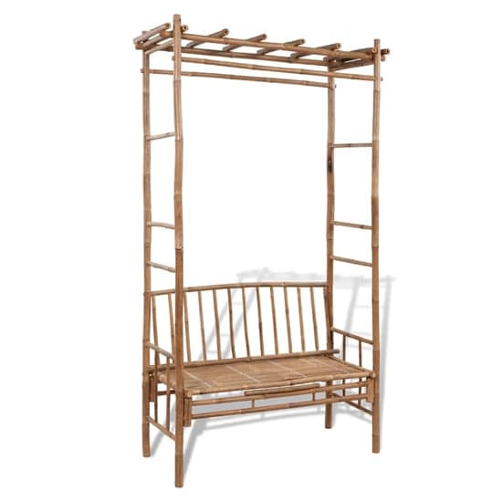 Cora Wooden Garden Bamboo Bench With Pergola In Natural_1