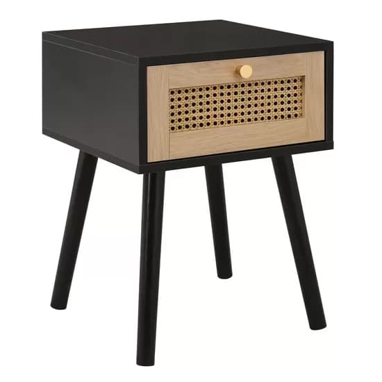 Coralie Wooden Bedside Cabinet With 1 Drawer In Black_2
