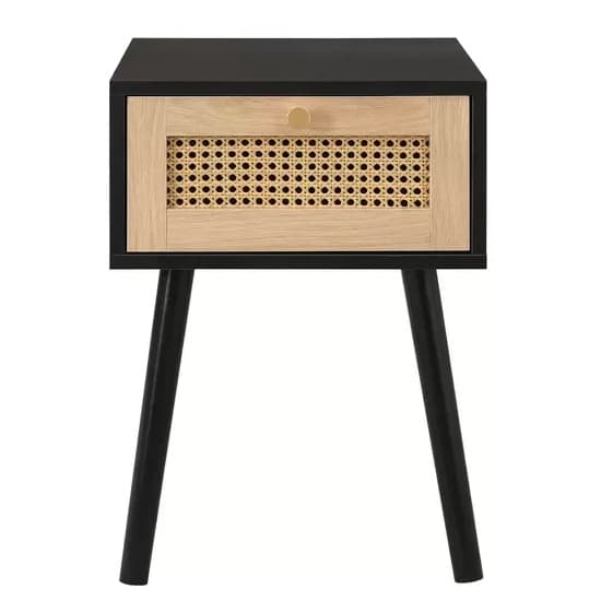 Coralie Wooden Bedside Cabinet With 1 Drawer In Black_3