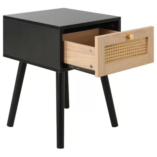 Coralie Wooden Bedside Cabinet With 1 Drawer In Black_4