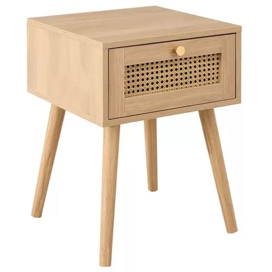 Coralie Wooden Bedside Cabinet With 1 Drawer In Oak_2