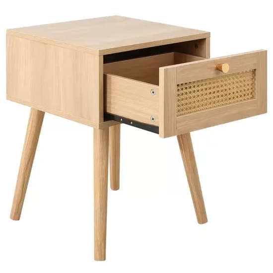 Coralie Wooden Bedside Cabinet With 1 Drawer In Oak_3